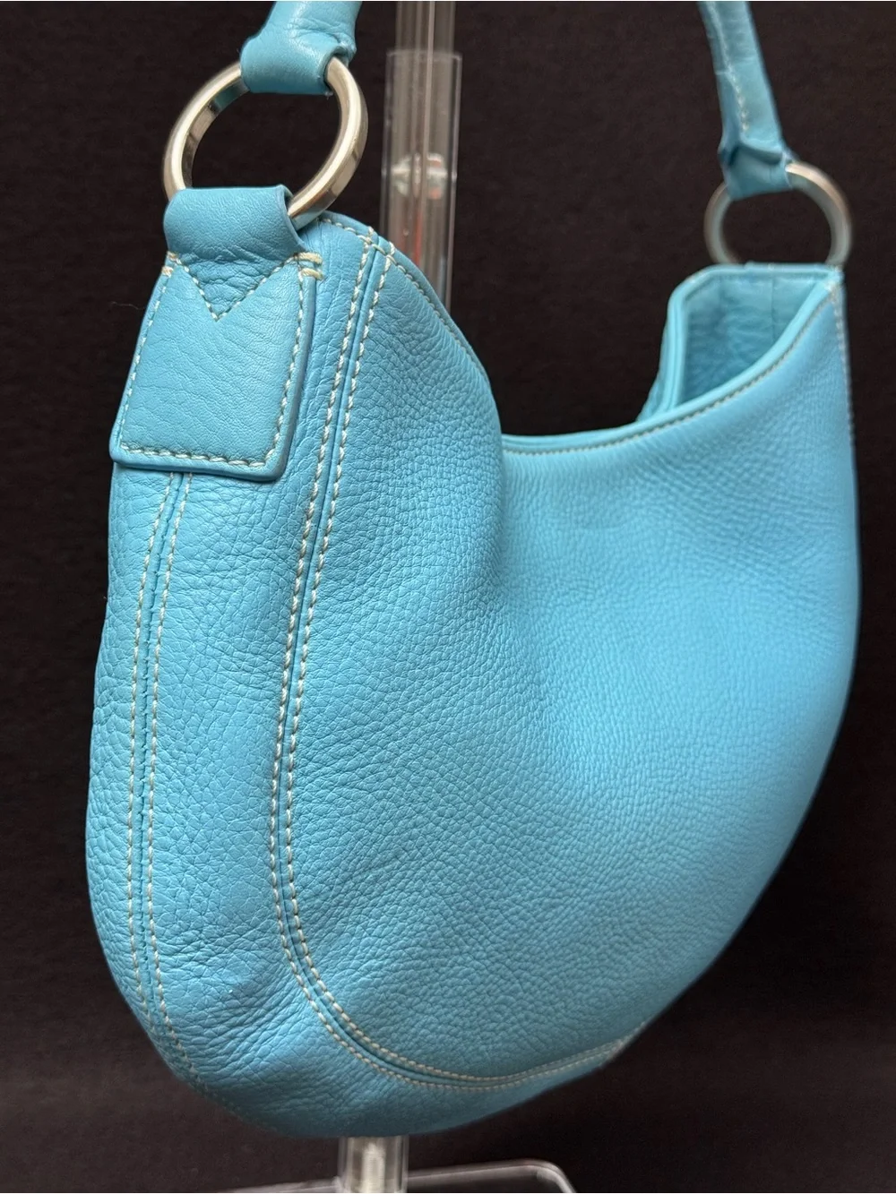 Ann Taylor Turquoise Leather Hobo Bag